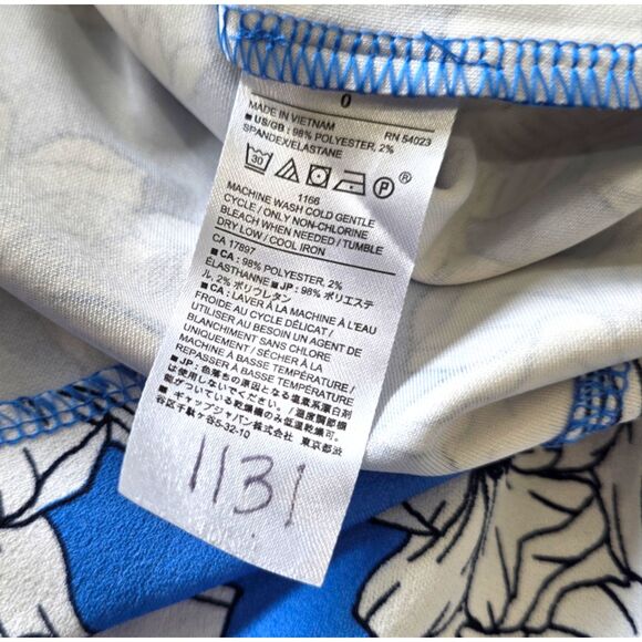 Banana Republic Blue White Floral Sleeveless Sheath Dress Size 0 - Picture 6 of 8